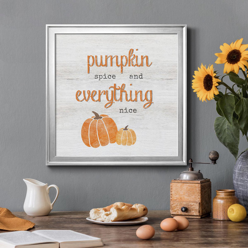«Pumpkin Spice», art textuel sur toile, Argent, H 34,5 po x l 34,5 po x P 1,5 po