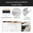 Fluted Kitchen Island With Trash Can Storage Cabinet, Power Outlet, Internal Storage Rack, Rolling Kitchen Islands On 5 Wheels With 3 Drawer, 3 Open Side Racks For 10 Gallon Garbage Bin-1209354253