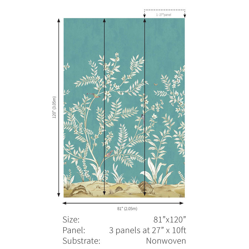 Vija Floral Wallpaper, Teal