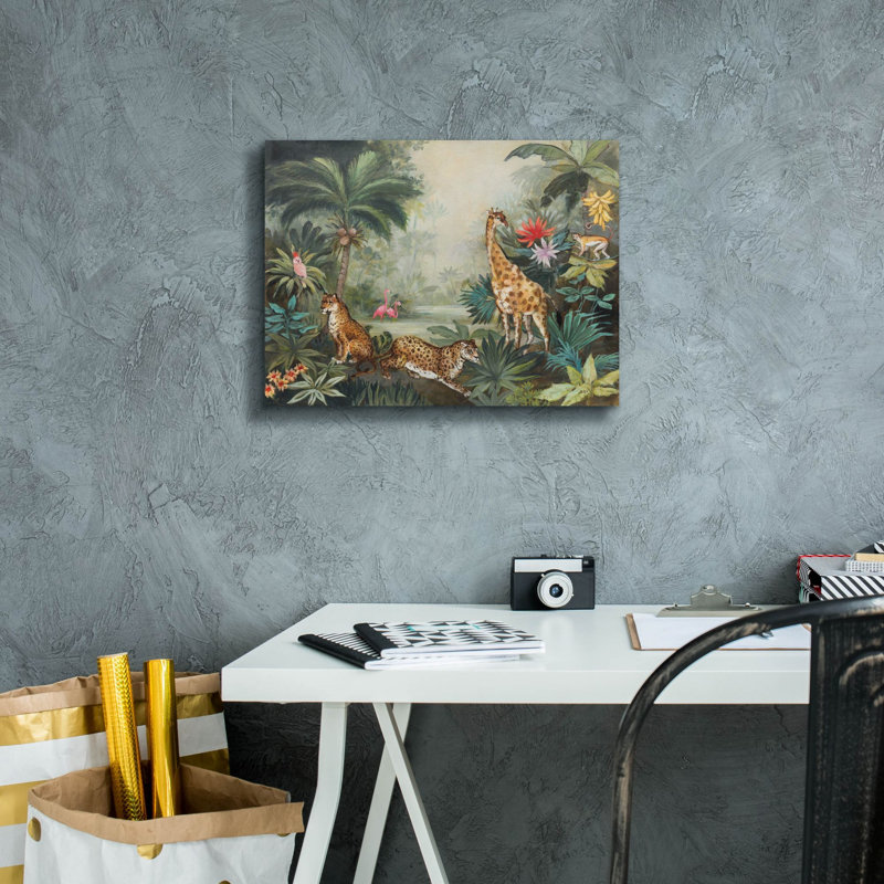 Toile épique «Jungle Life» par Julia Purinton, H 12 po x l 16 po x P 0,75 po