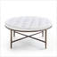 Table basse avec repose-pieds capitonné 36 po avec base en métal martelé