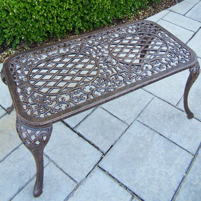 Mcgrady Rectangular Metal Outdoor Coffee Table , 35'' in. W 18'' in. D