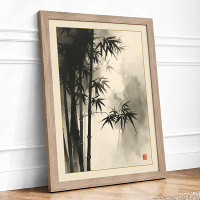 Bamboo in Mist Japandi - Framed Print