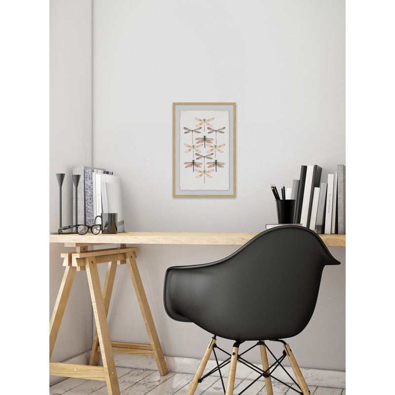 Dragonfly Rows - Single Picture Frame Print, 46 cm H x 30 cm W