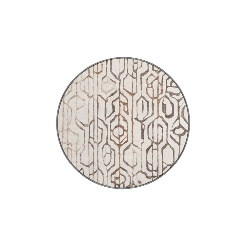 Tapis gris lavable à la machine, Rond 4 pi