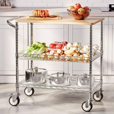 Chariot de cuisine 3 étages NSF, chariot de service en métal 34,75 po x 17,5 po