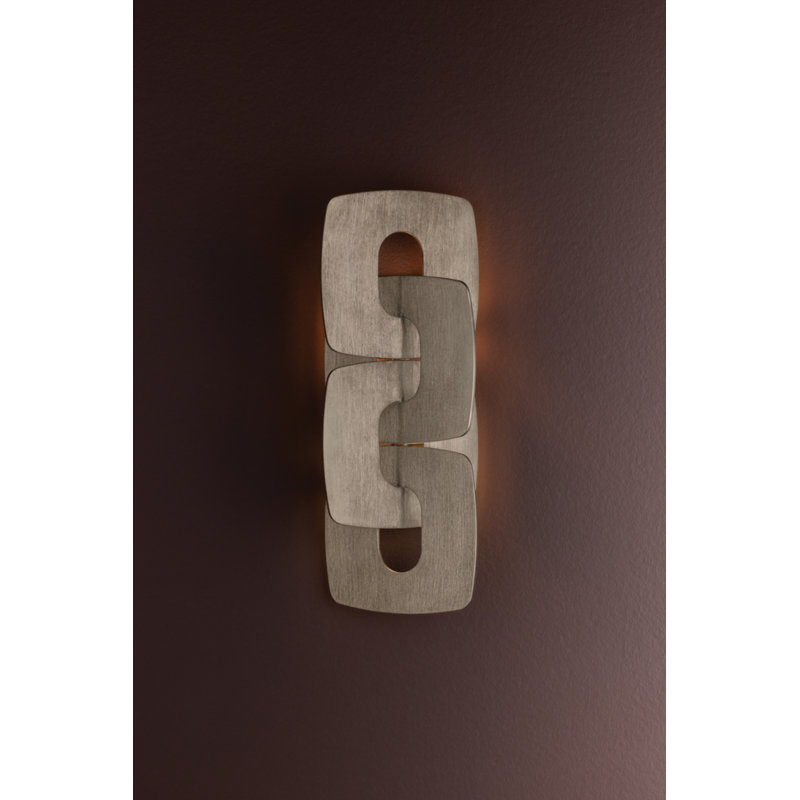 Trentino Wall Sconce in Stria Leaf, Silver