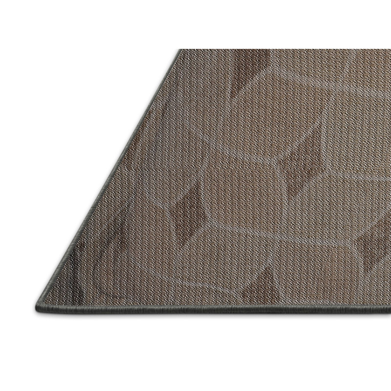 Tapis brun à motif géométrique Santa Clara, Tapis de couloir 2 pi x 5 pi