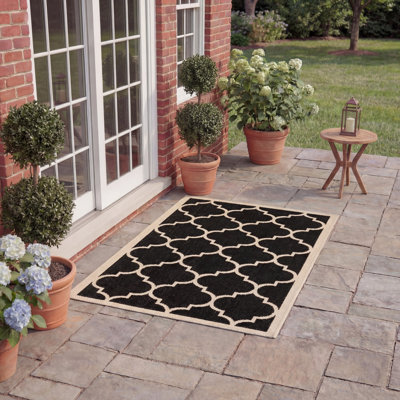 Tapis d'intérieur / extérieur à motif géométrique Herefordshire Performance