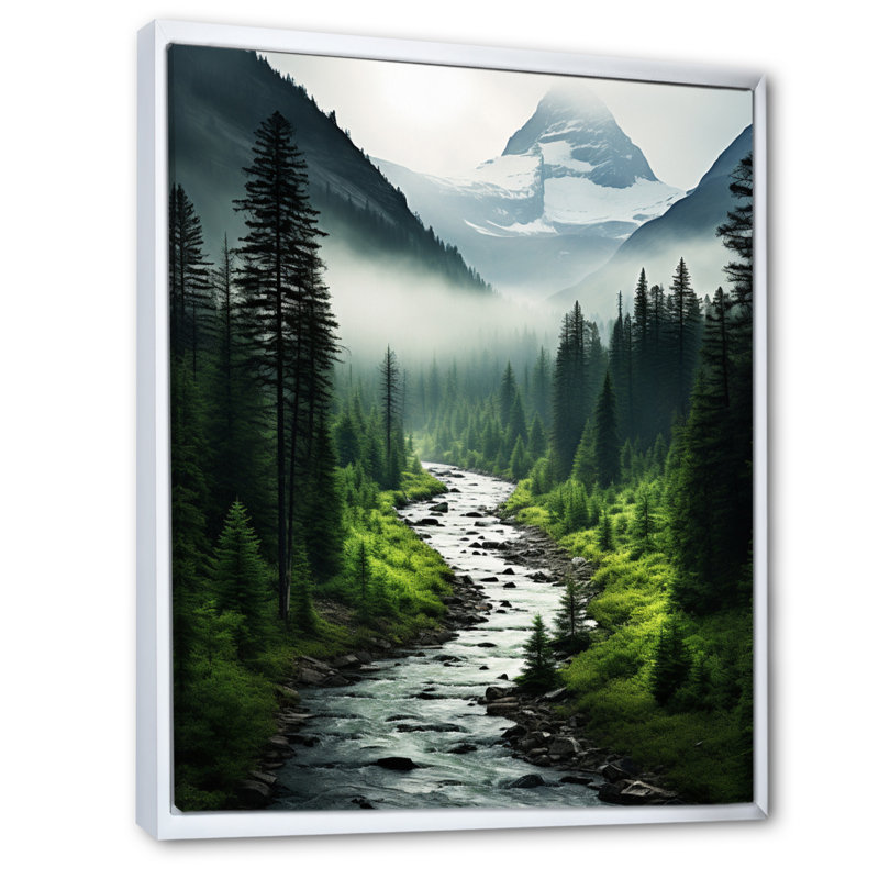Beedie Canada Misty Morning sur toile, Cadre flottant blanc, H 20 po x l 12 po x P 1 po