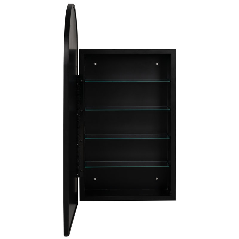 Eaton Arched Medicine Cabinet, Recess Mount, Black