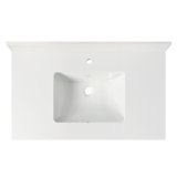 37'' Quartz Single Vanity Top with Sink and Faucet Hole