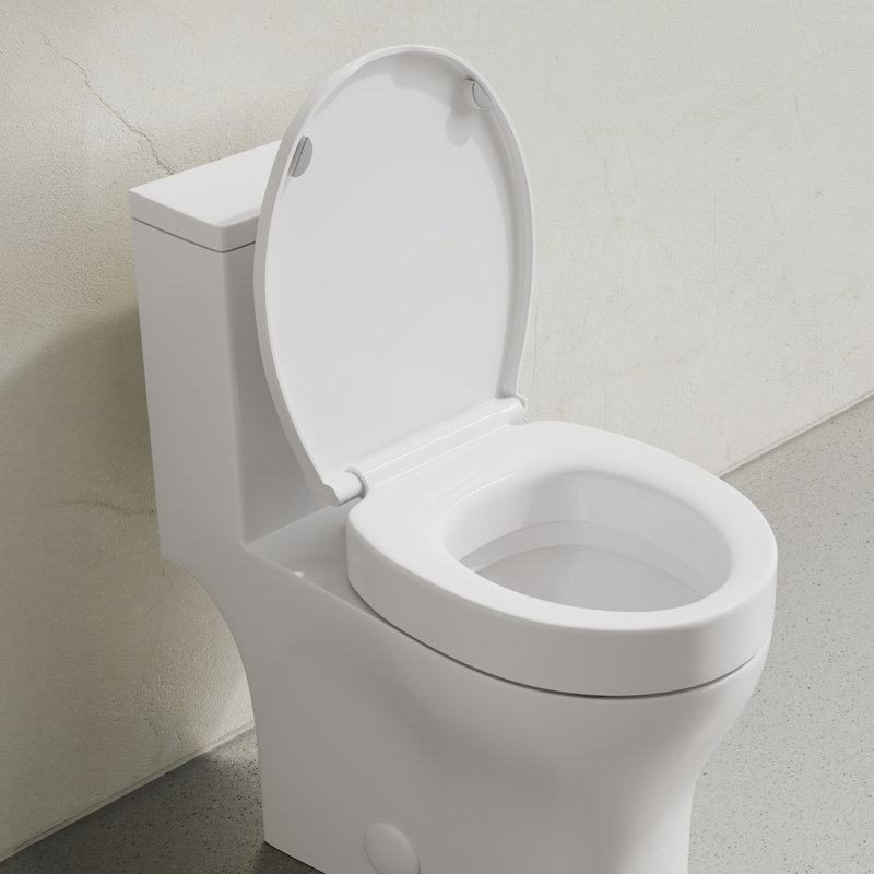 Siège de toilette rond surélevé à fermeture en douceur 3 po Ryse blanc brillant Ryse