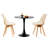 3-Piece Modern Dining Set, 23.6" Black Round Tulip Table with 2 Clear Brown Acrylic Chairs-1637740281-1637740285