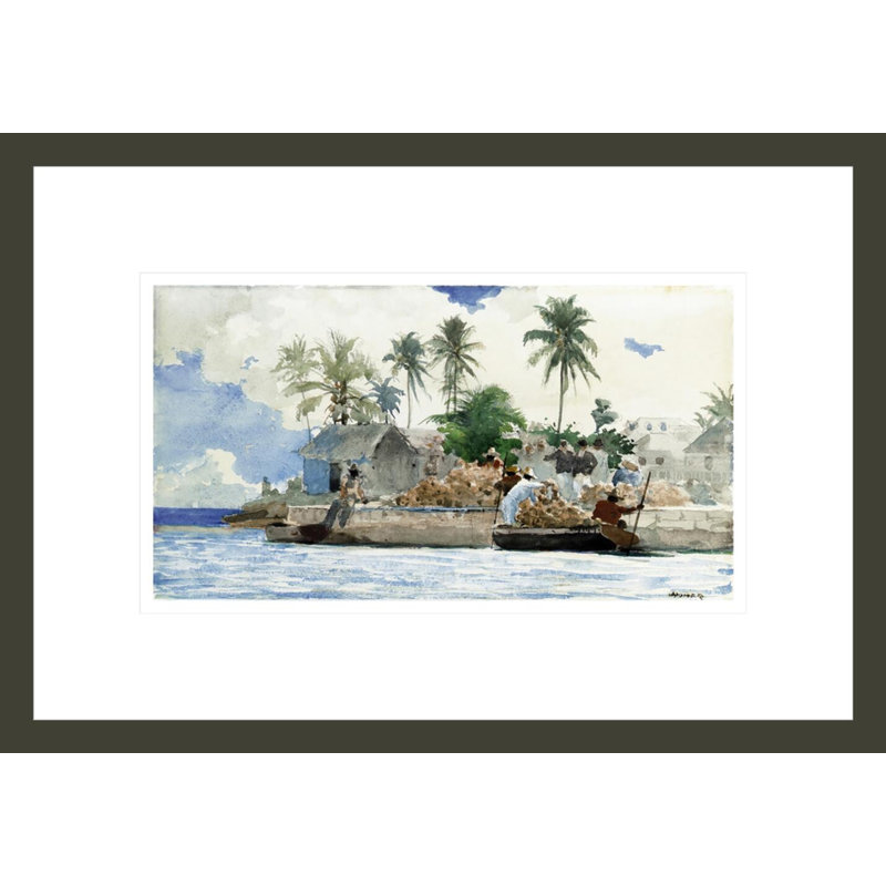 «Sponge Fishermen Bahamas» par Winslow Homer, impression giclée sur cadre, H 11,73 po x l 16,75 po