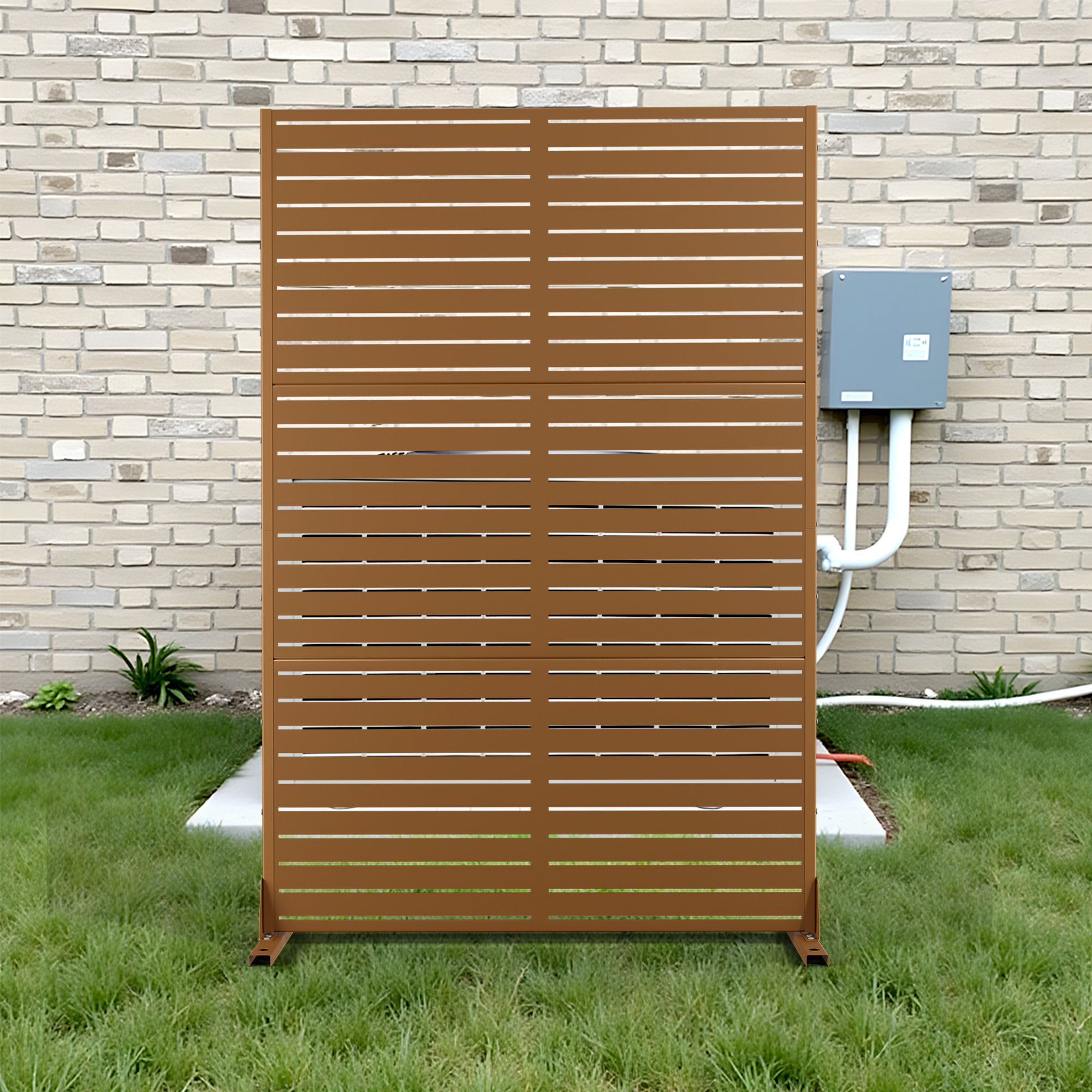 UFURYRIDE Metal Privacy Screen – 3-Panel, 4' x 6', Freestanding or Wall ...