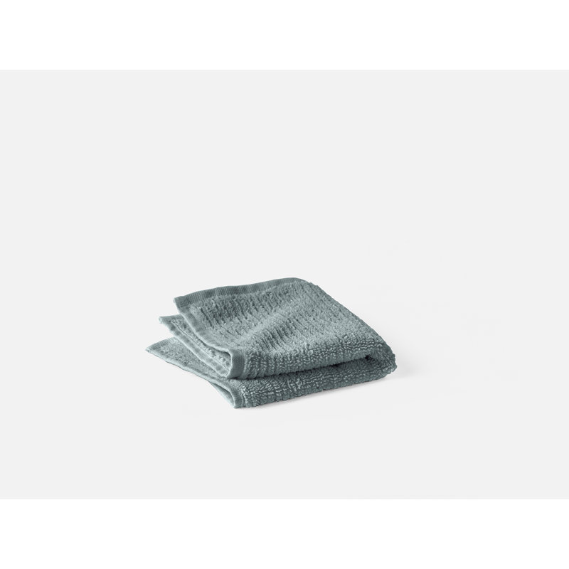 Temescal 100% Cotton Plush Ribbed Washcloth, Lagoon