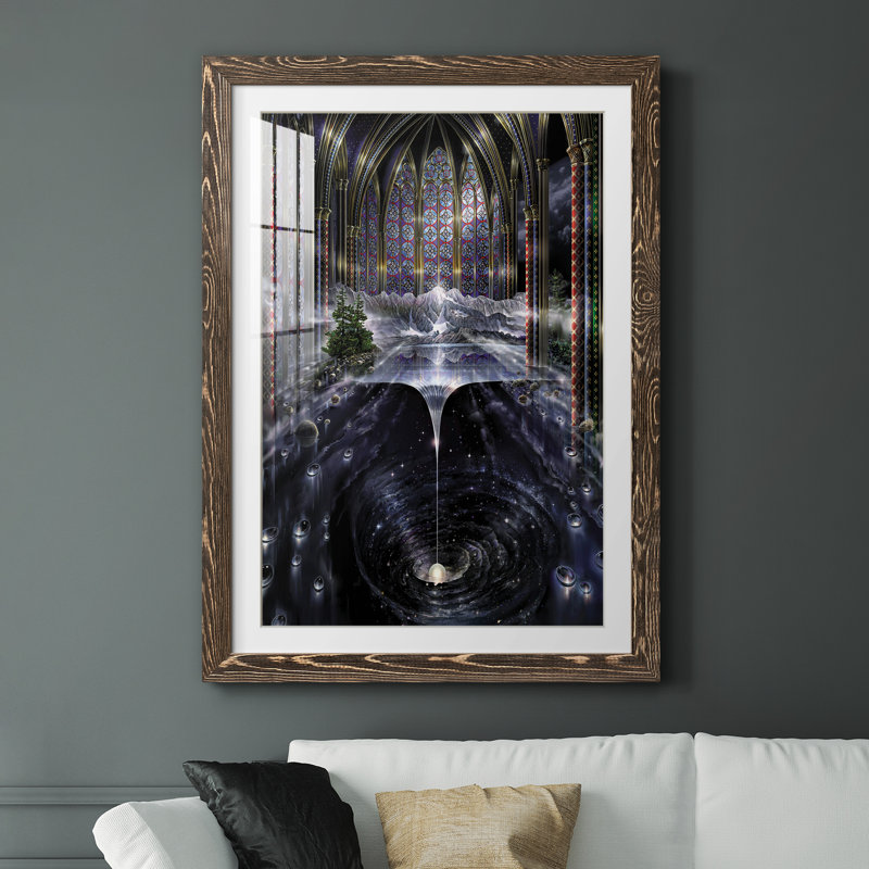 " Genesis I ", Walnut Framed, 37.5" H x 27.5" W x 1.5" D