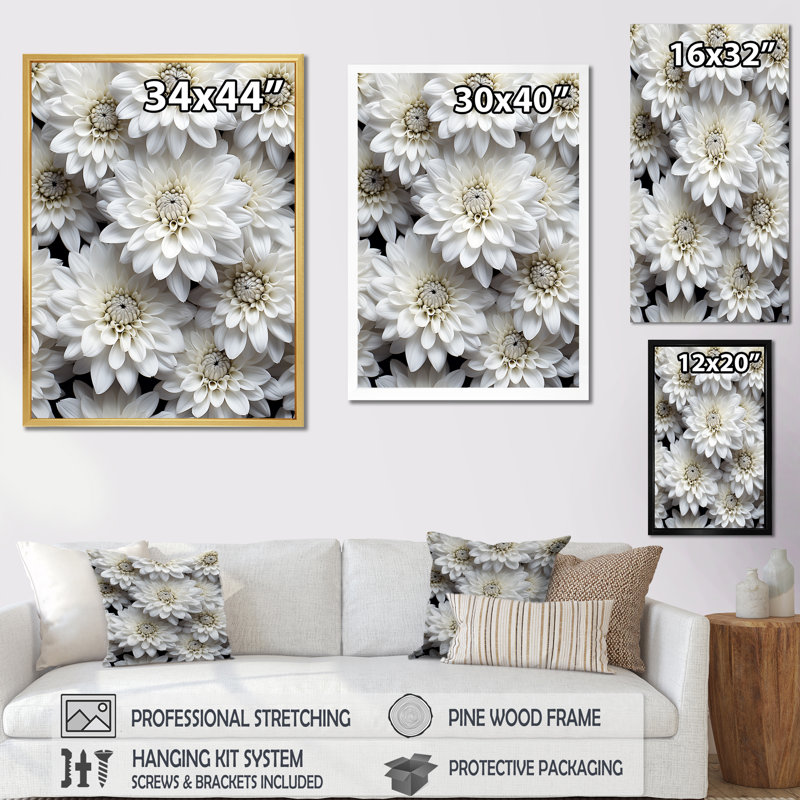Minimalisme des mamans en noir et blanc sur toile, H 32 po x l 24 po x P 1 po, Cadre flottant doré