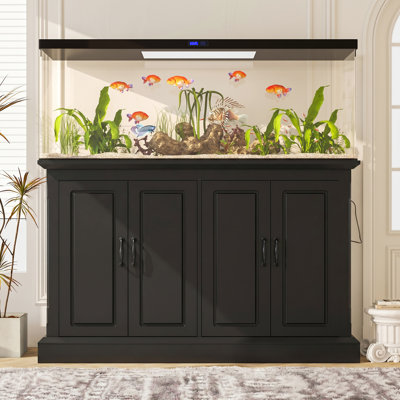 Support pour aquarium avec prise de courant, support pour aquarium robuste avec 4 armoires de rangement pour terrariums de reptiles et de tortues
