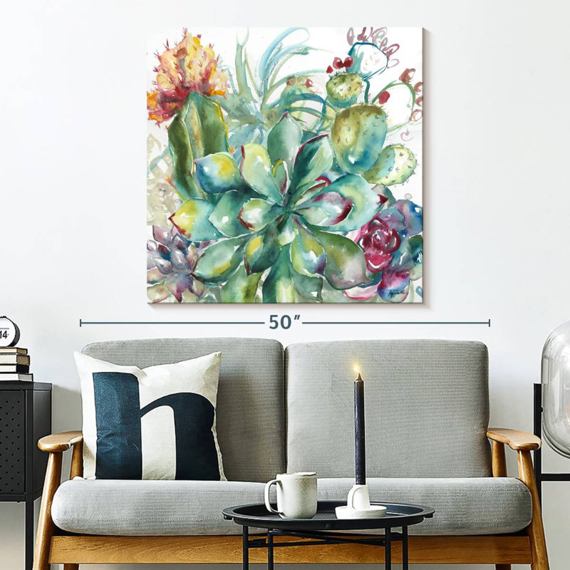 Aquarelle Harnek Succulent Garden I, H 33 po x l 33 po
