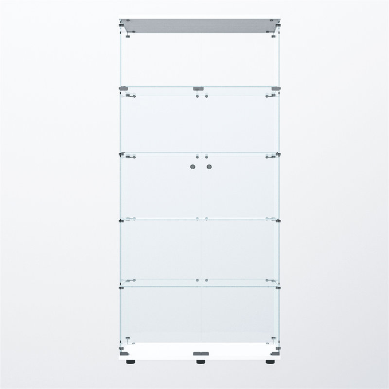 Tempered Glass Display Cabinet, White