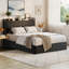 Grand lit avec rangement relevable, structure de lit tapissier en velours avec tête de lit, lit plateforme en métal, pas de sommier tapissier, lattes en bois massif, silencieux, noir-1839790378-1839790376