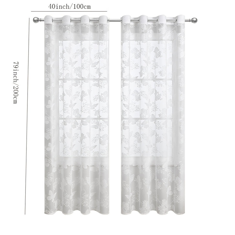 Rideau translucide imprimé 2 x 100 pièces