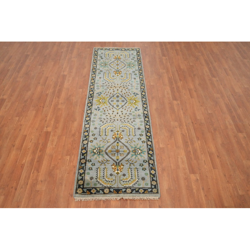 Handmade Wool Oushak Indian Runner Rug 3x8