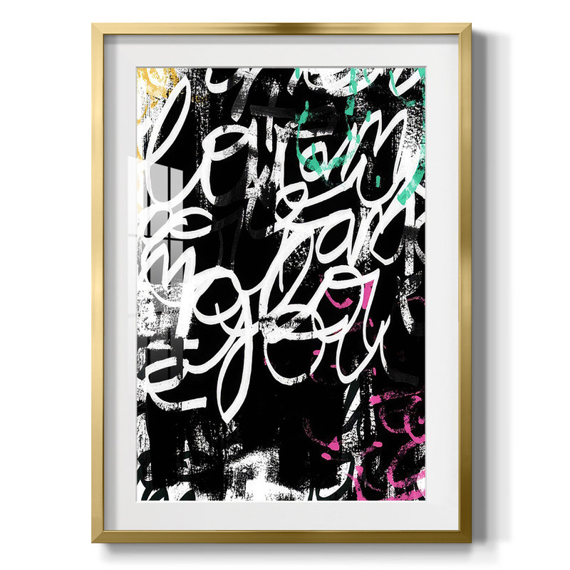 Graffiti Scribe II - impression encadrée, Doré, H 28,5 po x l 20,5 po