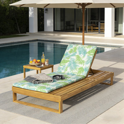 Acacia Wood Chaise Lounge