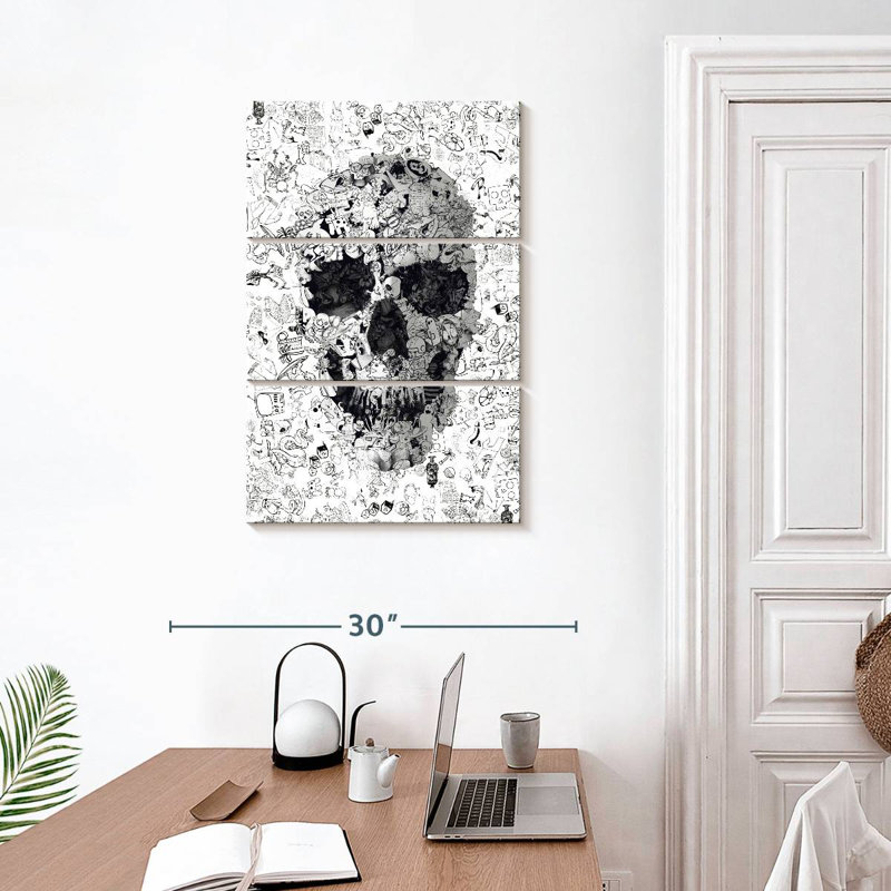 Kerner Doodle Skull, 32" H x 20" W