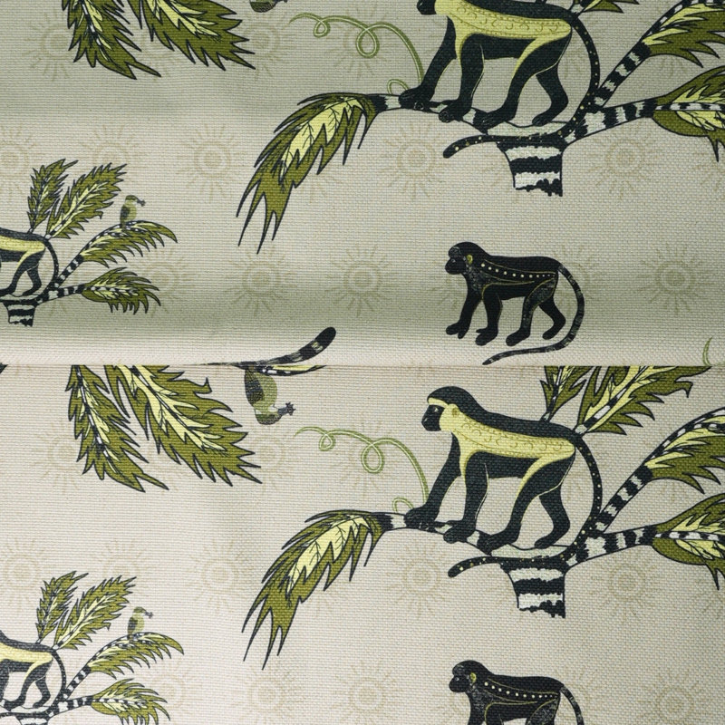 Monkey Palm Heavyweight Linen Fabric, Savannah