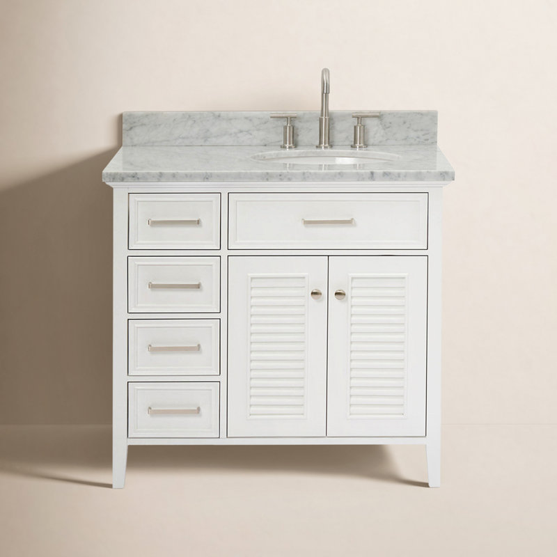 Kensington 37'' W Single Vanity, White, Right