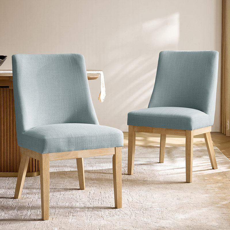 Hedda Farmhouse Solid Wood Dining Chair, Blue