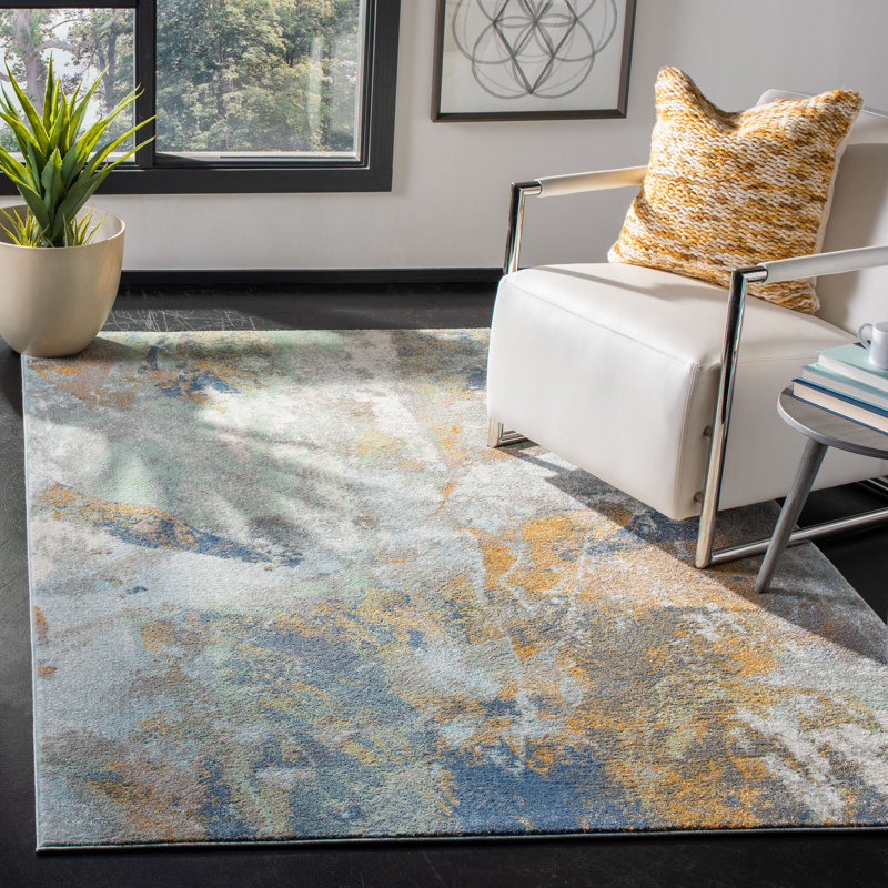 Kenna Performance Abstract Rug, Rectangle 5'1" x 7'6"