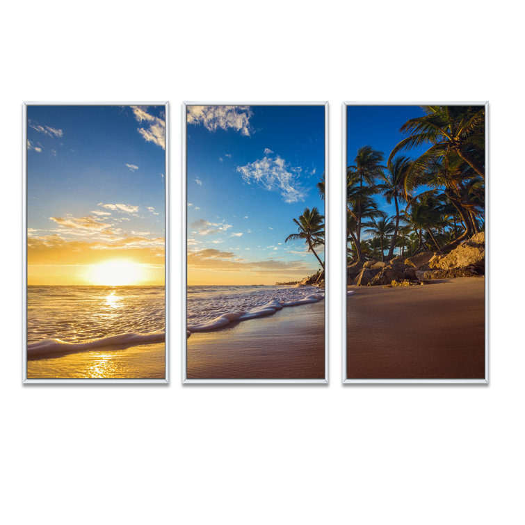 Highland Dunes Paradise Tropical Island Beach Sunrise Framed On Canvas ...
