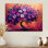«Rose White Vibrant Morning Glory Tree II - Morning Glory», reproduction d'art murale