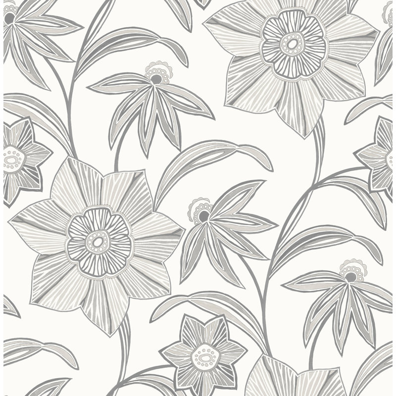 Exhale Light Gray Woven Faux Grasscloth Wallpaper, Gray