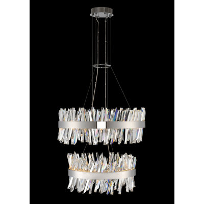 Glacier 2 LT Chrome Tiered Chandelier Allegri