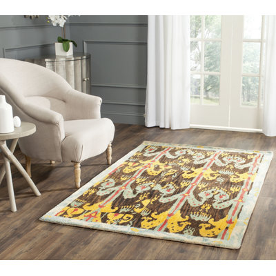 Kline Ikat Hand Tufted Wool Ikat Rug