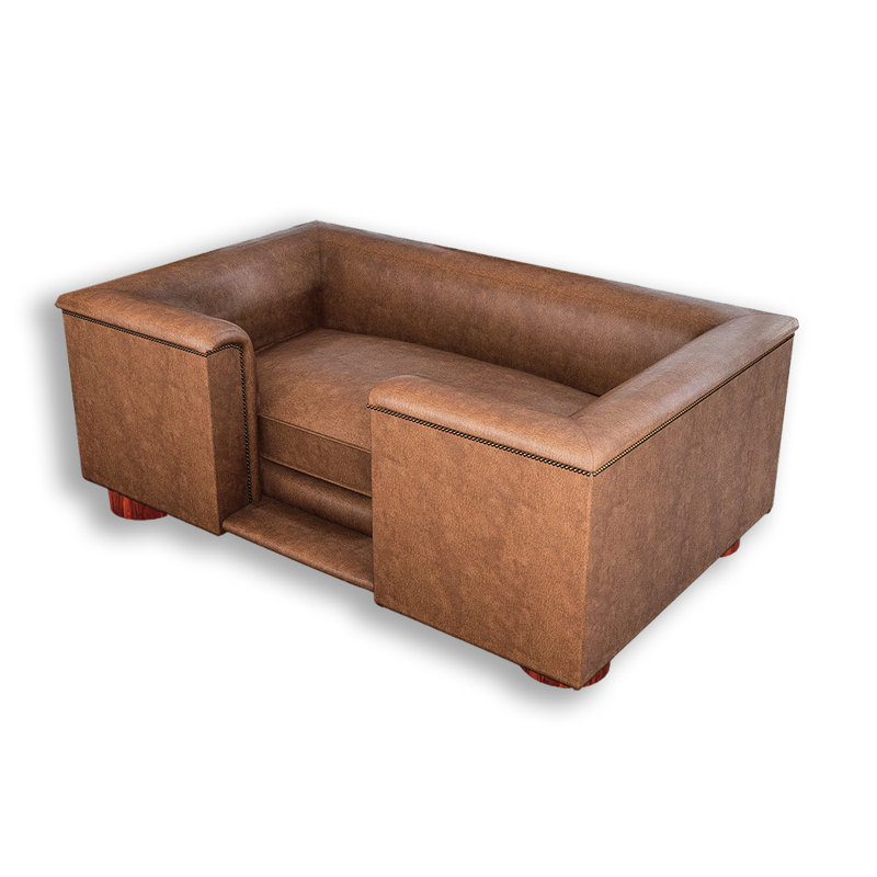 Baggs Leather Pet Bed, 11.8cm H x 52.8cm W x 41cm D, Large (18-32kg), Tan