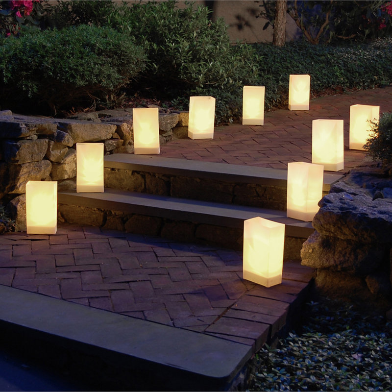 Battery Operated Luminaria Kit with Timer, White