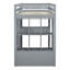 Lit mezzanine simple avec tablettes, bureau, tablettes gris