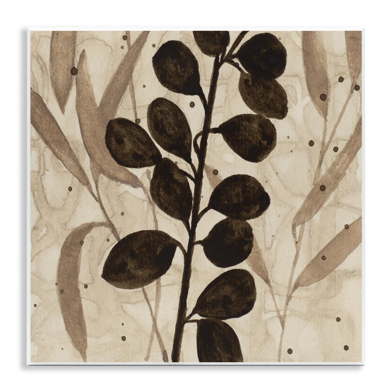 Plaque murale feuilles beige et brun naturel, design par Krinlox