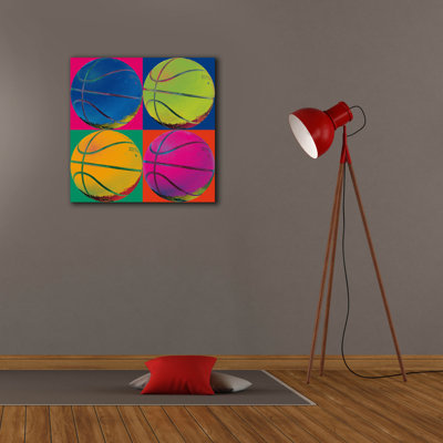 Toile épique Graffiti «Ball Four Basketball C» par Wild Apple Portfolio, 26 po x 26 po