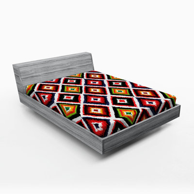 Microfiber Ikat Fitted Sheet