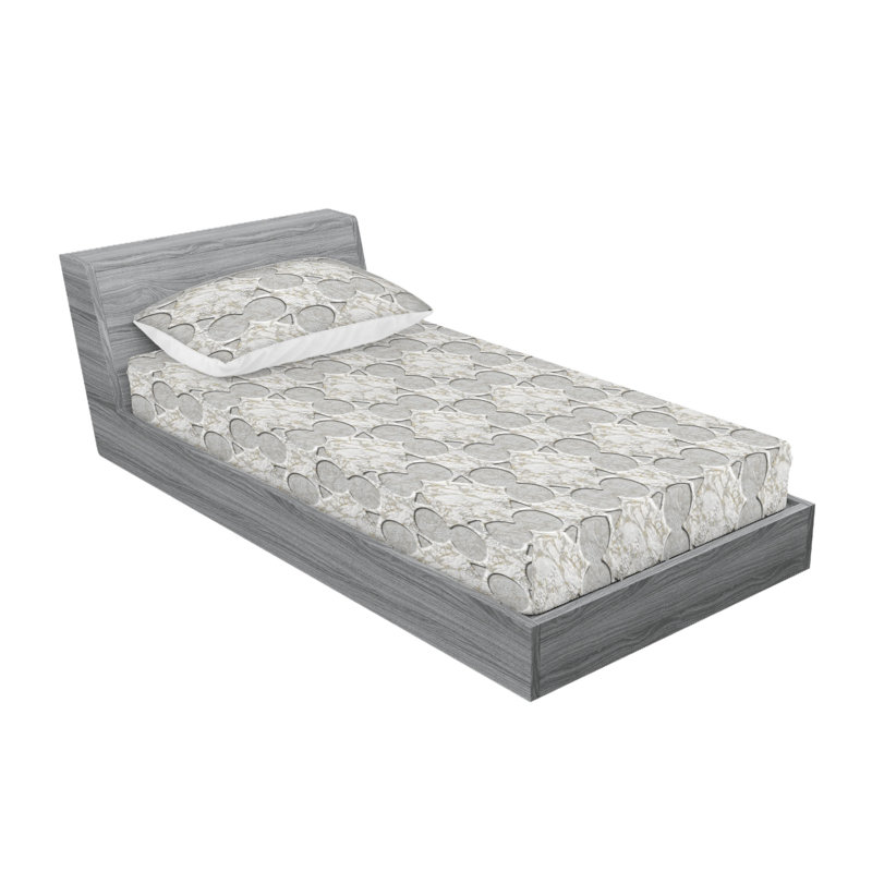 Drap-housse et taie décorative Ambesonne, Ensemble de draps pour lit simple avec 1 taie d'or