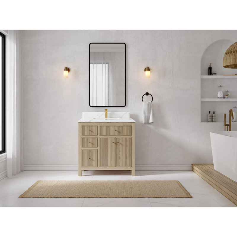 Ensemble de meuble-lavabo simple 36 po Trentin, Calacatta Laza