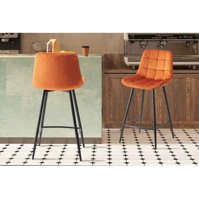 Cristopher Upholstered Counter Stool with Metal Frame